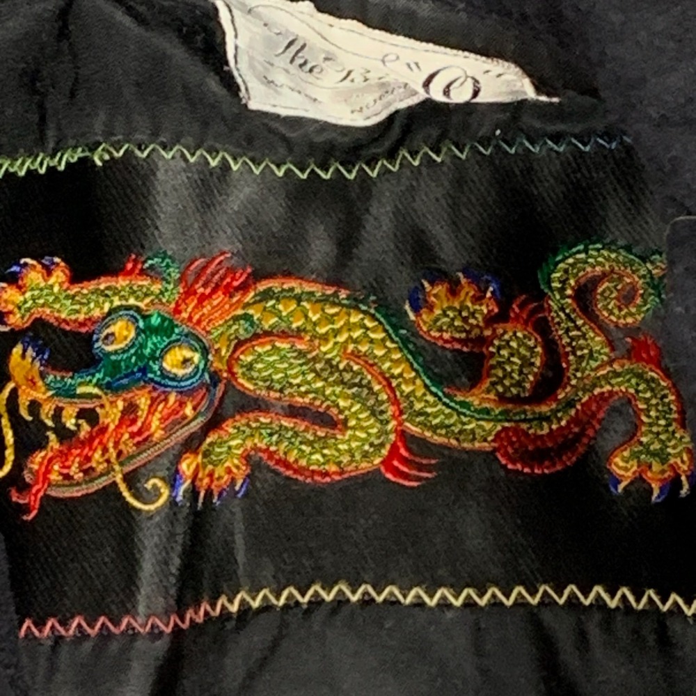 VTG US Navy Dress Jumper 36 R Black Wool Cracker Jack 70s Dragon The Big O Naval